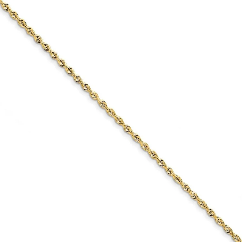 Elegant bangles for women -Curata 10k Yellow Gold 3.0mm Sparkle Cut Quadruple Rope Chain Bracelet