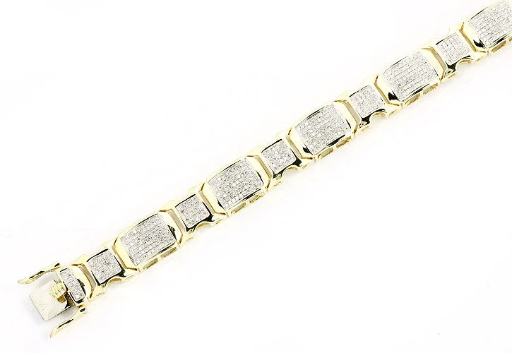 Fashion bangles for women -10KY 2.85CTW MICROPAVE DIAMOND MENS BRACELET