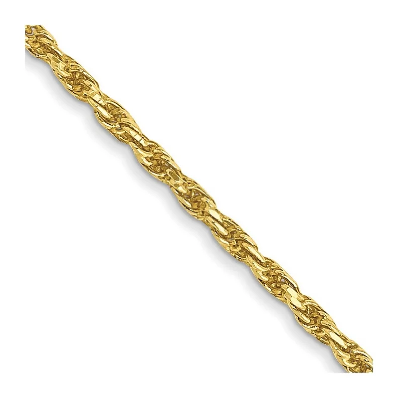 Multi-tone bracelets for women -Curata 10k Yellow Gold Solid 1.5mm Sparkle Cut Rope Chain Bracelet Lobster Claw