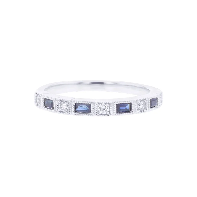 Modern engagement rings for women -Madeline Sapphire and Diamond Ring