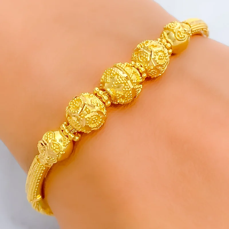 Custom bracelets for women -Graceful Dressy 22k Gold Flexi Bangle Bracelet