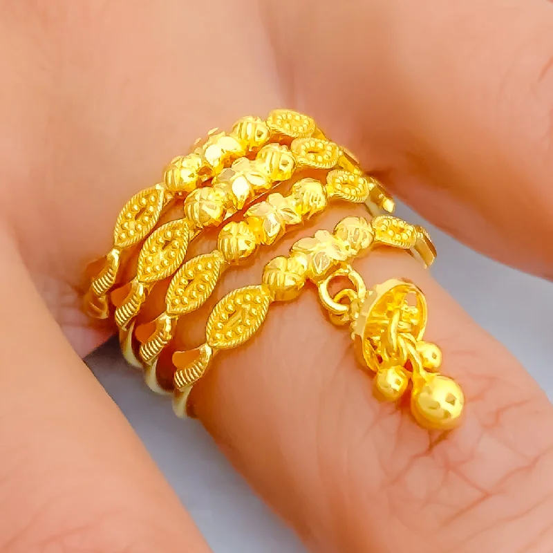 Affordable gold rings for women -Radiant Graceful 22K Gold Spiral Ring