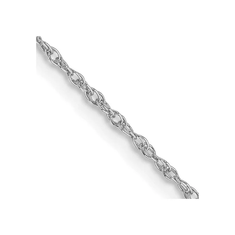 Gold cuff bracelets for women -Curata 14k White Gold .8mm Polished Light Baby Rope Chain Bracelet