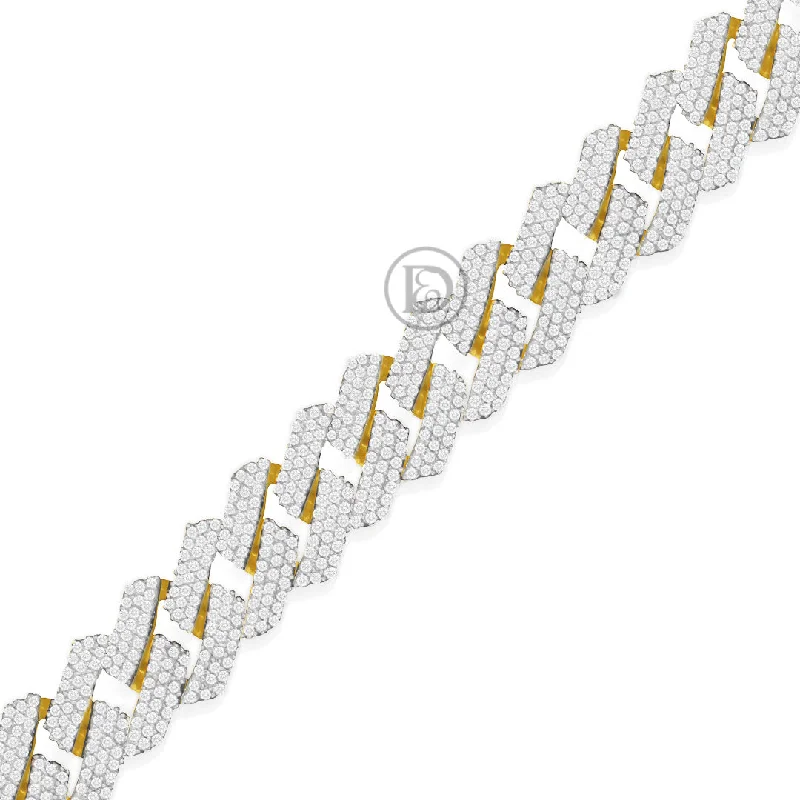 Wrap bracelets for women -10k Yellow Gold Men's Cuban Bracelet With 4.95CTDiamonds