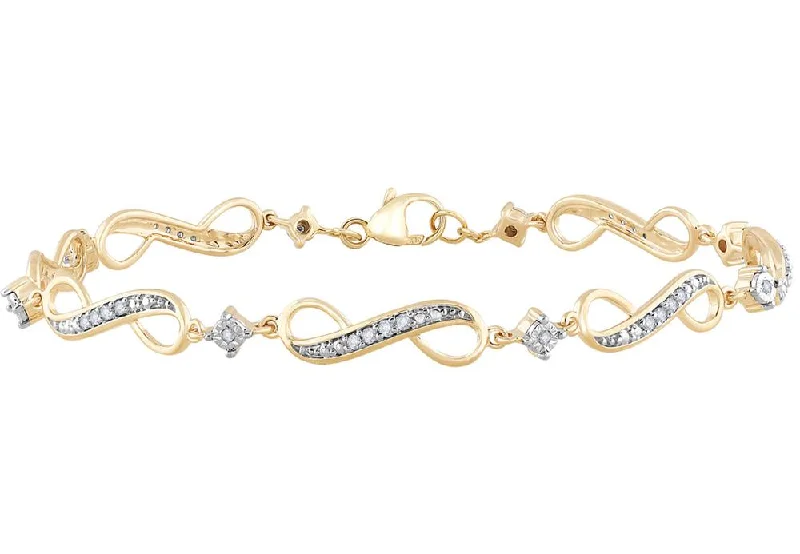 Gold bangles for women -10K 0.25ct Diamond Bracelet