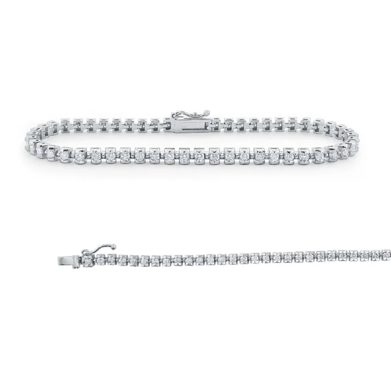 Bold bangles for women -Channel Set Diamond Tennis Bracelet Set in 14 Kt. Gold