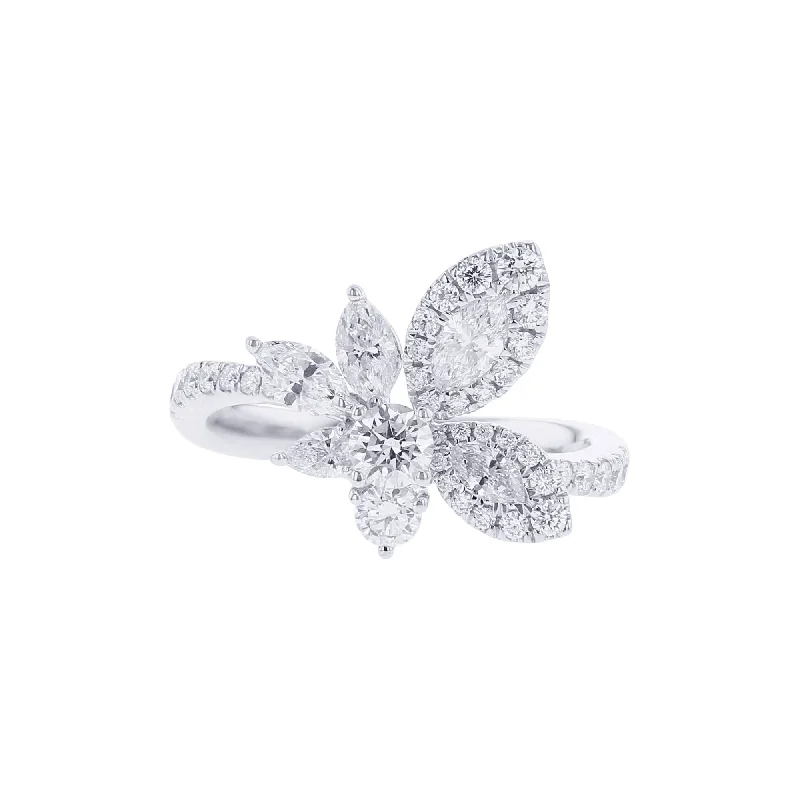 Round engagement rings for women -Iconic Flora Diamond Ring