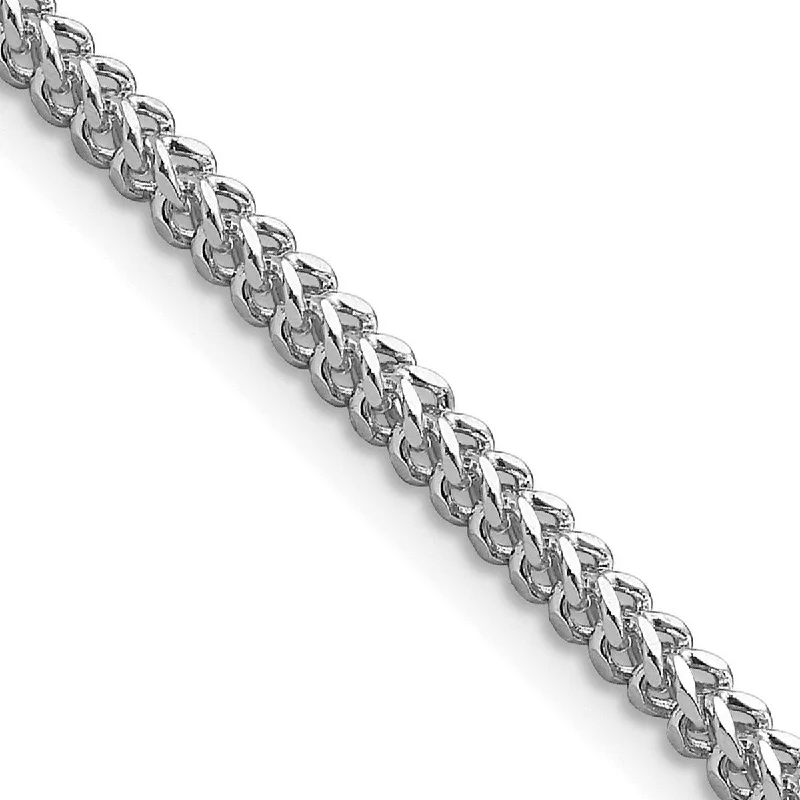 Infinity bangles for women -Curata 14k White Gold 2.3mm Franco Chain Bracelet