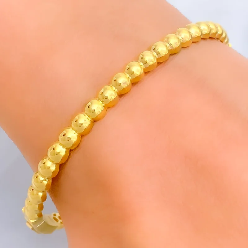 Handcrafted bangles for women -Stunning Dotted 22k Gold Bangle Bracelet