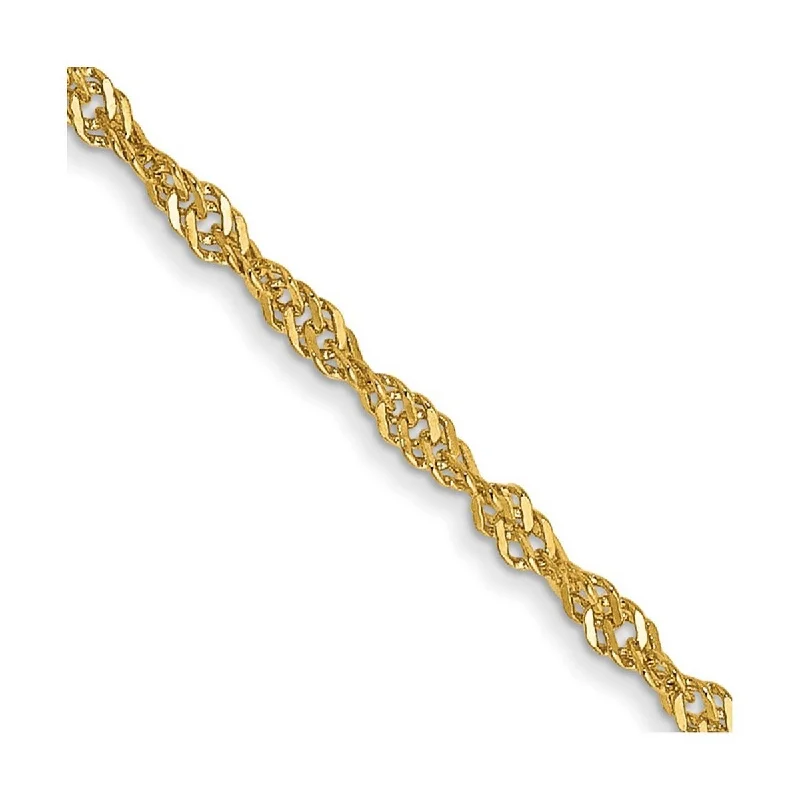 Diamond bangles for women -Curata 14k Yellow Gold Solid Polished 1.6mm Singapore Chain Bracelet - 7 Inch - Spring Ring -