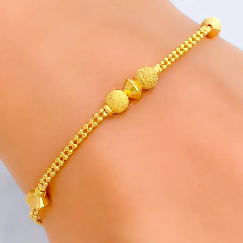 Multi-strand bracelets for women -Gorgeous Multi-Bead 22k Gold Bracelet