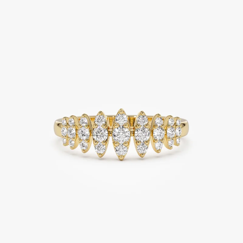 Unique engagement rings for women -14k Unique Design Glamorous Diamond Ring