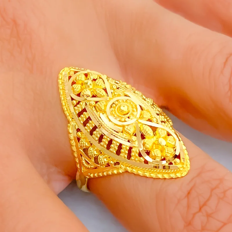 Anniversary rings for women -Opulent Dressy 22K Gold Ring