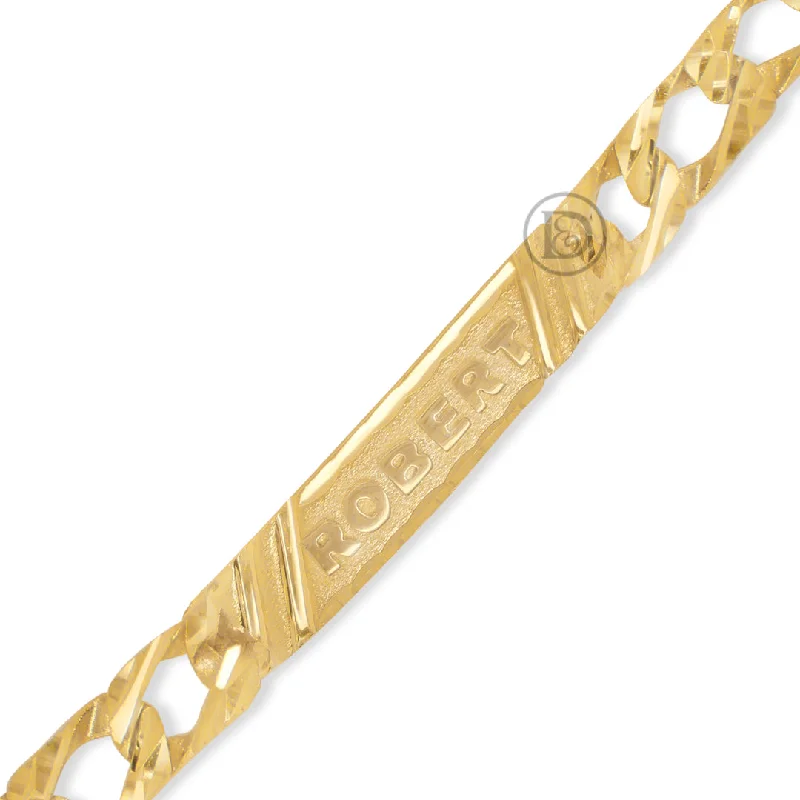 Diamond bangles for special occasions for women -10K Yellow Gold Custom Name/Id Bracelet