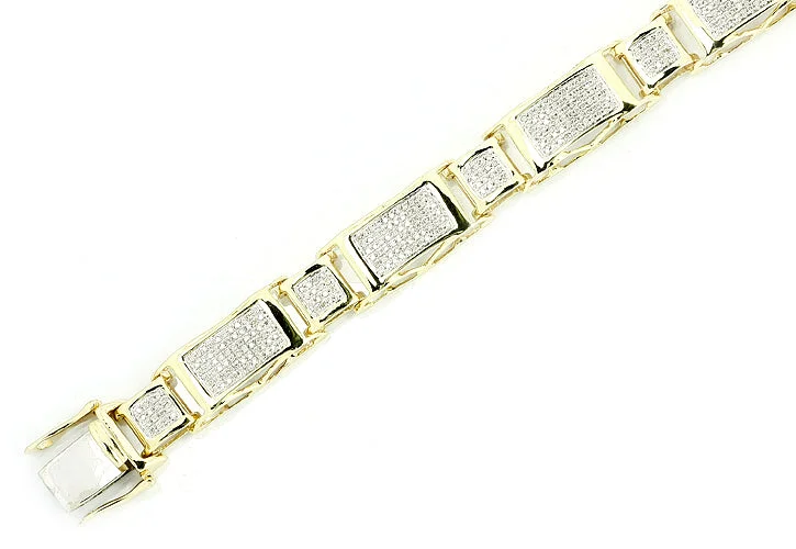 Vintage bracelets for women -10KY 1.65CTW DIAMOND FANCY MENS BRACELET - 8.5"