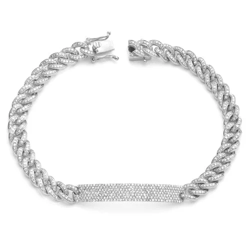 Cuff bracelets for women -14KW 2.15CTW DIAMOND MIAMI CUBAN BRACELET WITH DIA