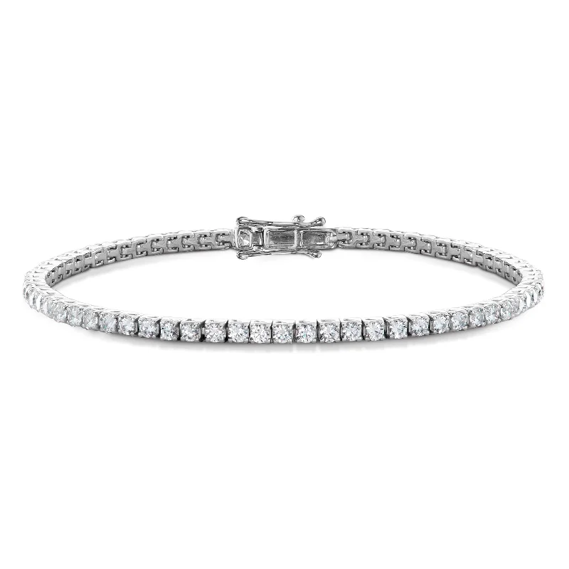 Bold bracelets for women -14k WG Lab Grown Diamond Tennis Bracelet 3cttw