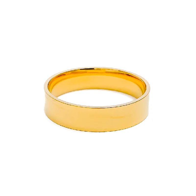 Affordable rings for women -Elegant Plain 22k Gold Band