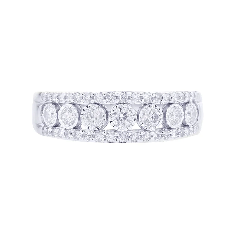 Princess cut engagement rings with side diamonds for women -Oasis Mirage Diamond Ring 1/2ct