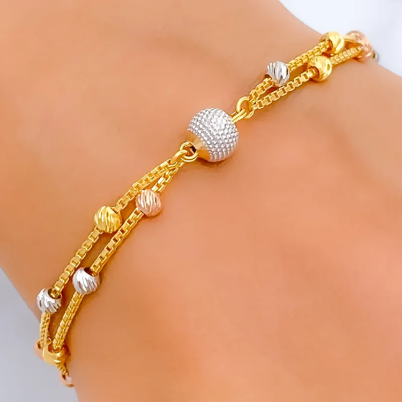 Personalized bracelets for women -Trendy Radiant 22k Gold Orb Bracelet