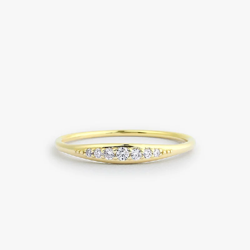 Two-stone engagement rings for women -14k Graduating Diamond Wedding Band