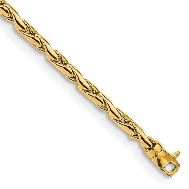 Rose gold bracelets for women -Curata 14k Yellow Gold 3.25mm Polished Fancy Link Bracelet 7.5 Inch