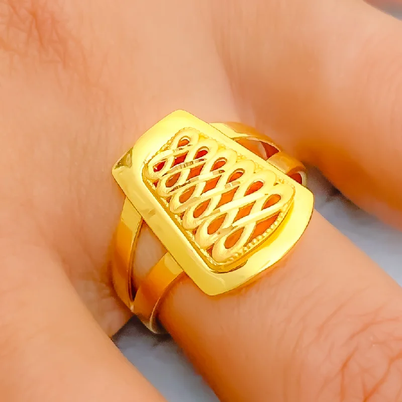 Unique rings for women -Opulent Radiant 22k Gold Ring