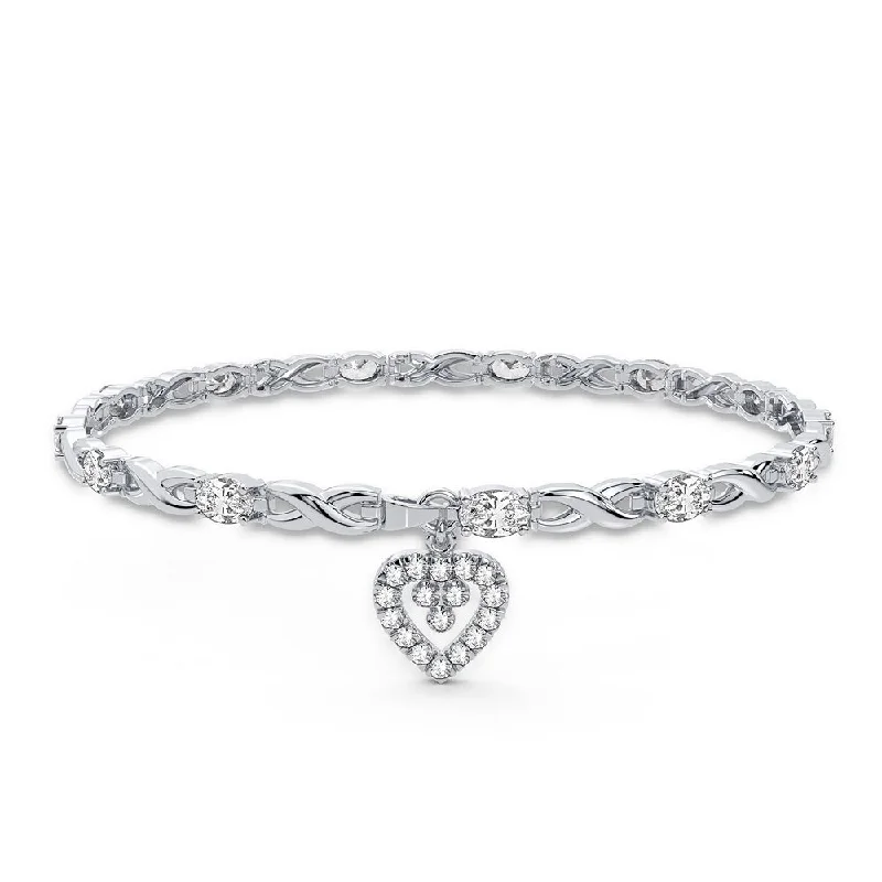 Silver cuff bracelets for women -10K 0.10CT DIAMOND BRACELET