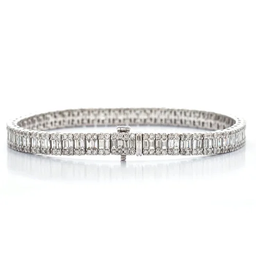 Custom bracelets for women -14KW 10.00CTW BAGUETTE DIAMOND BRACELET