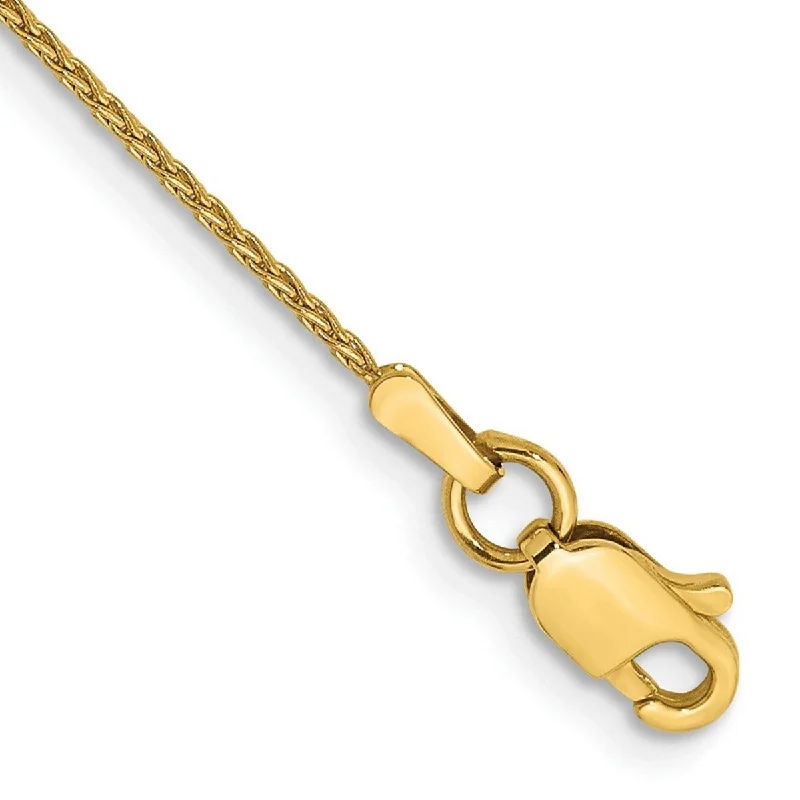 Fashionable bracelets for women -Curata 10k Yellow Gold .95mm 7" Parisian Wheat Chain Bracelet