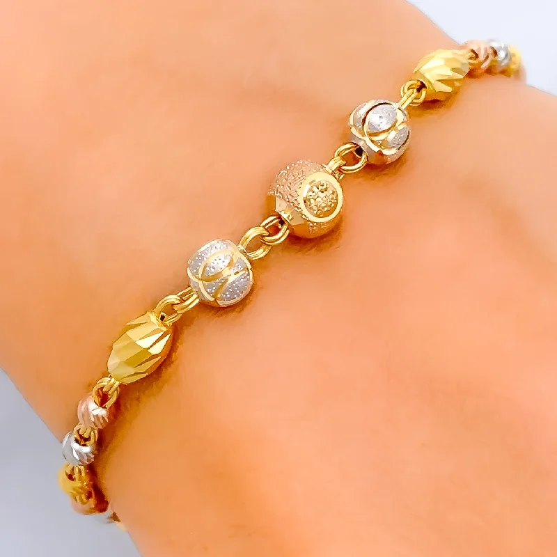 Trendy bracelets for women -Magnificent Jazzy 22k Gold Orb Bracelet