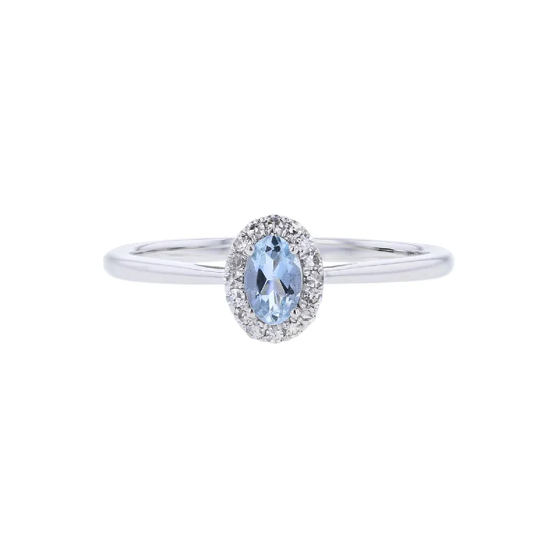 Customized engagement rings for women -Popsicle Aquamarine & Diamond Ring