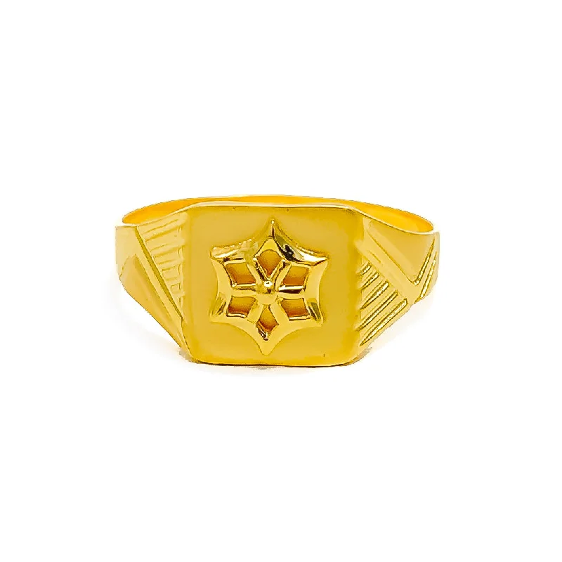 Designer fashion rings for women -Exclusive Star Men's 22k Gold Ring