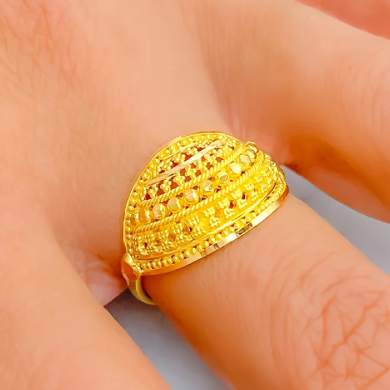 Geometric rings for women -Tasteful Everyday 22K Gold Ring