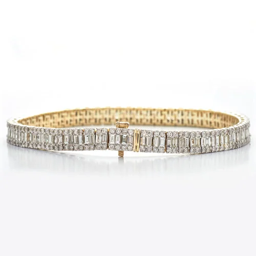 Layered bracelets for women -14KY 10.00CTW BAGUETTE DIAMOND BRACELET