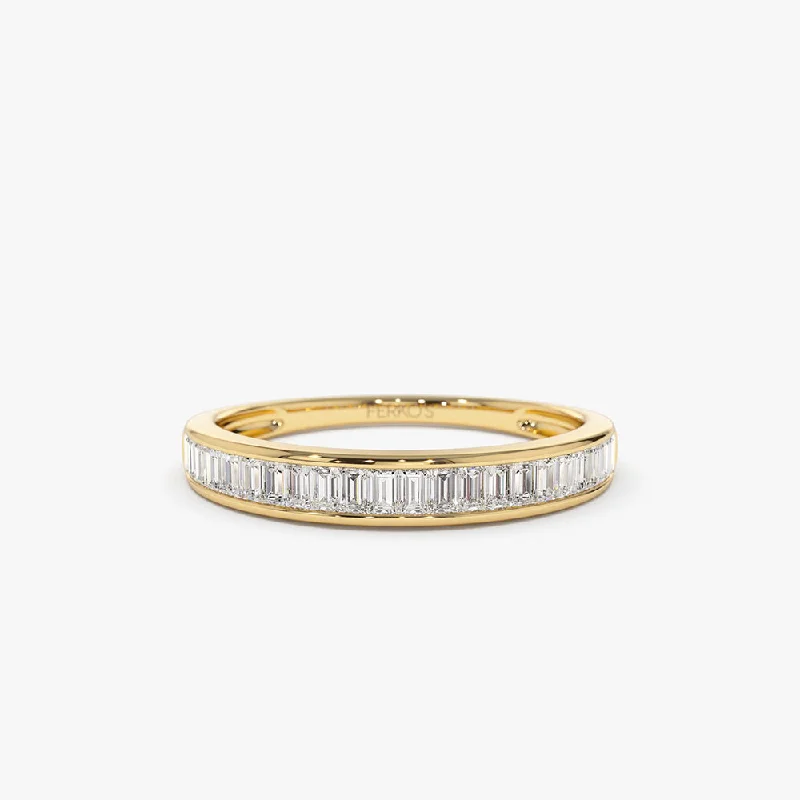 Modern engagement rings for women -14k 3MM Baguette Diamond Channel Setting Ring