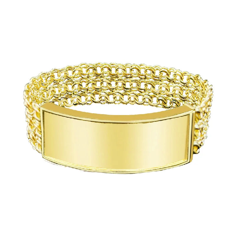 Birthstone bracelets for women -10K Yellow Gold Chino Link ID bracelet