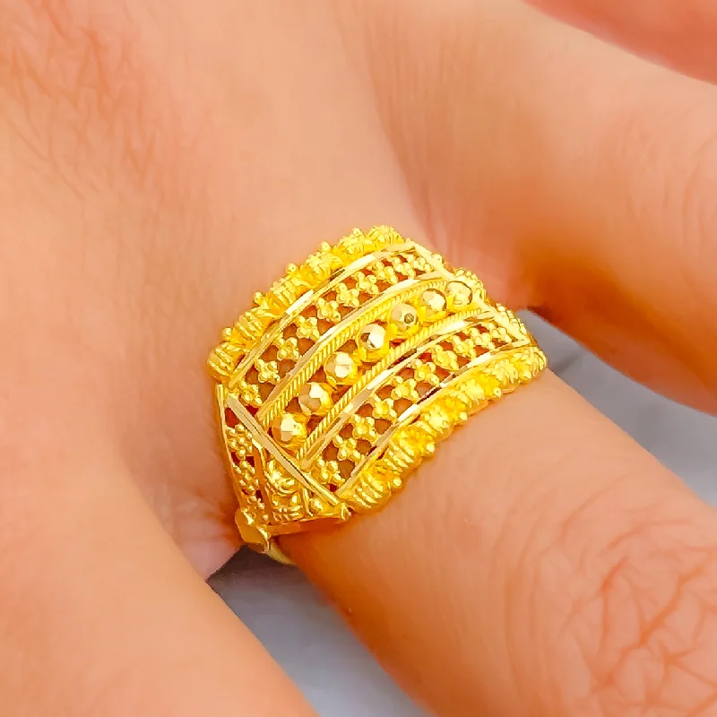 Stackable gold rings for women -Fashionable Refined 22K Gold Ring